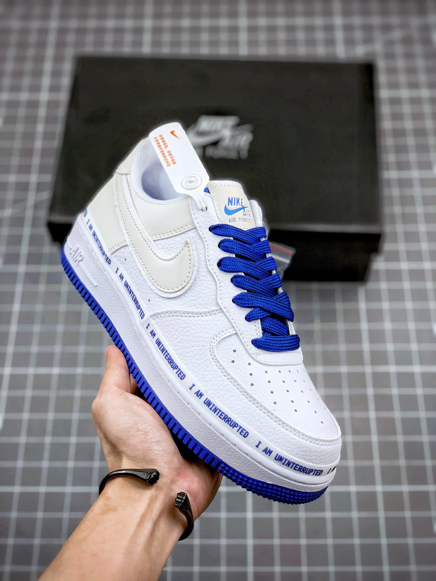 Uninterrupted x Nike Air Force 1 White Lapis Blue For Sale