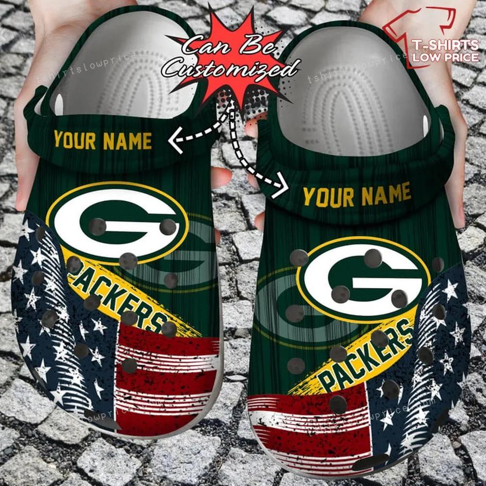 Us Flag Green Bay Packers New Crocs Shoes CP