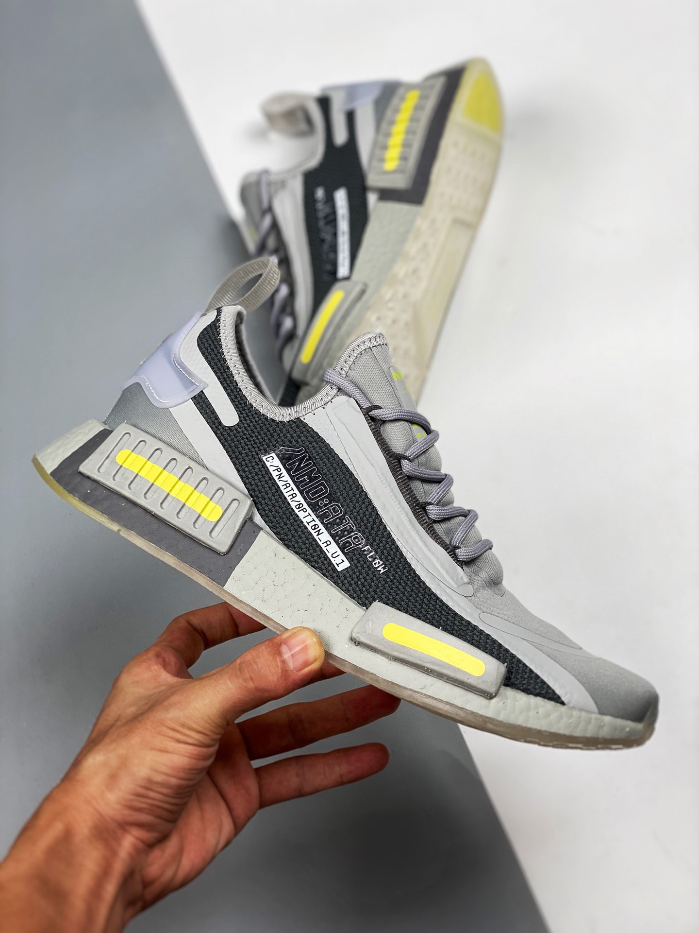 Adidas NMD R1 Spectoo Grey One Grey Three Yellow Tint For Sale