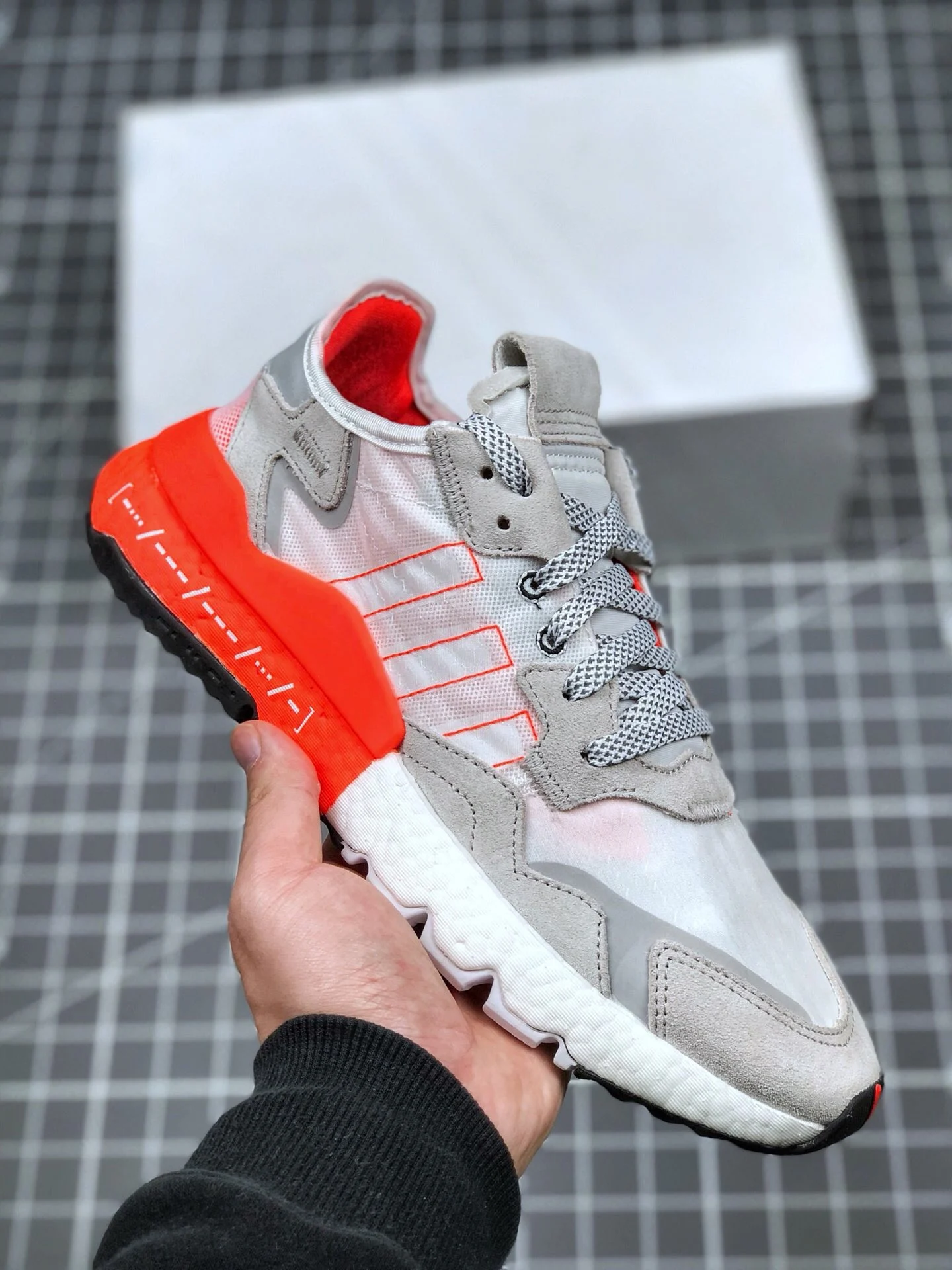 Adidas Nite Jogger White Solar Red For Sale
