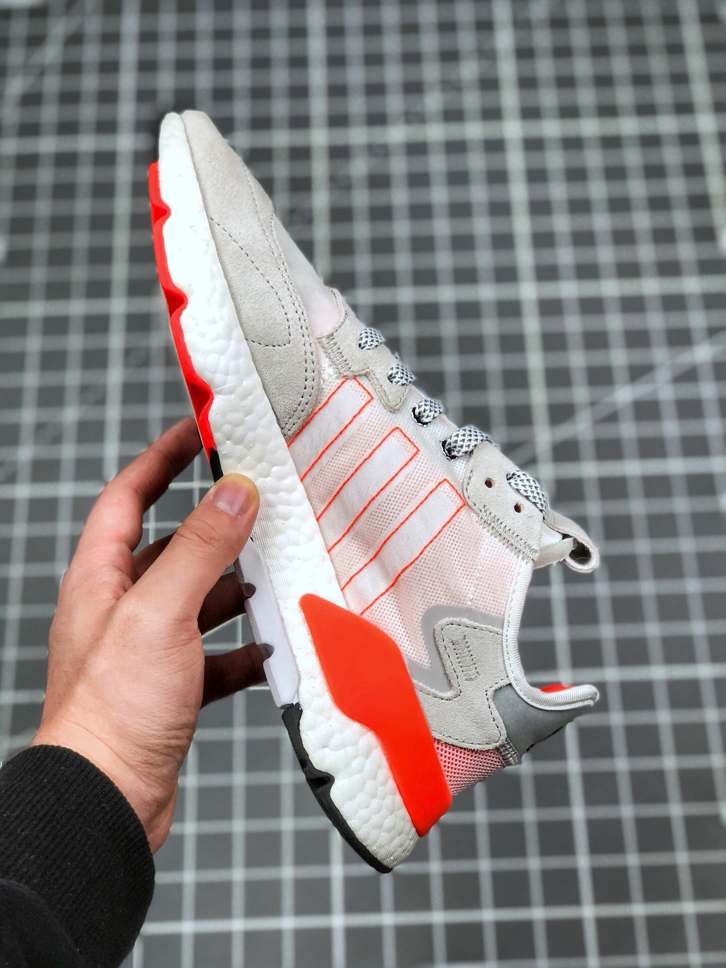 Adidas Nite Jogger White Solar Red For Sale