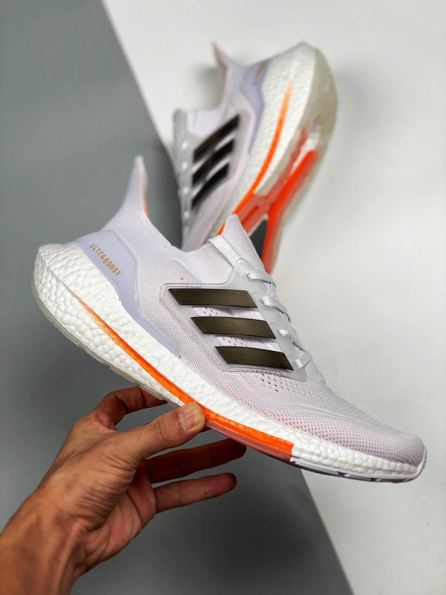 Adidas Ultra Boost 2021 White Core Black Solar Red For Sale