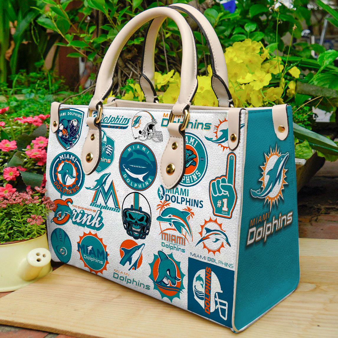 Miami Dolphins Lover Women Leather Hand Bag