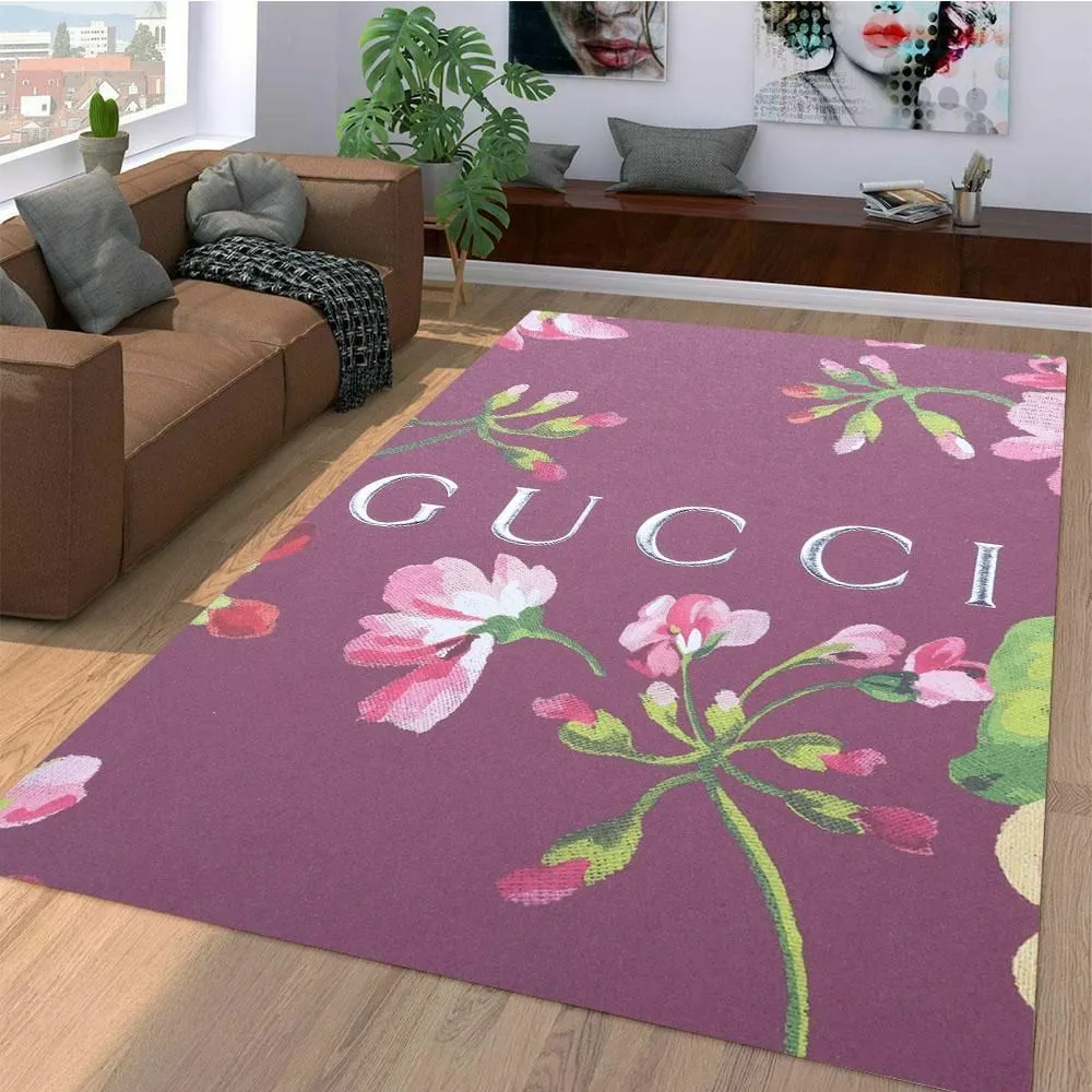 Gucci flower Rectangle Rug Fashion Brand Area Carpet Door Mat Home Decor Luxury