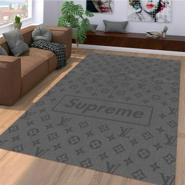 Supreme And Louis Vuitton Area The Luxury Fashion Brand Rug Home Decor Door Mat Area Carpet