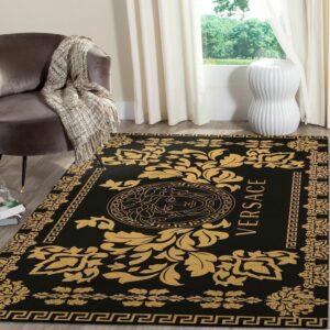 Versace Pattern Area Luxury Fashion Brand Rug Area Carpet Home Decor Door Mat