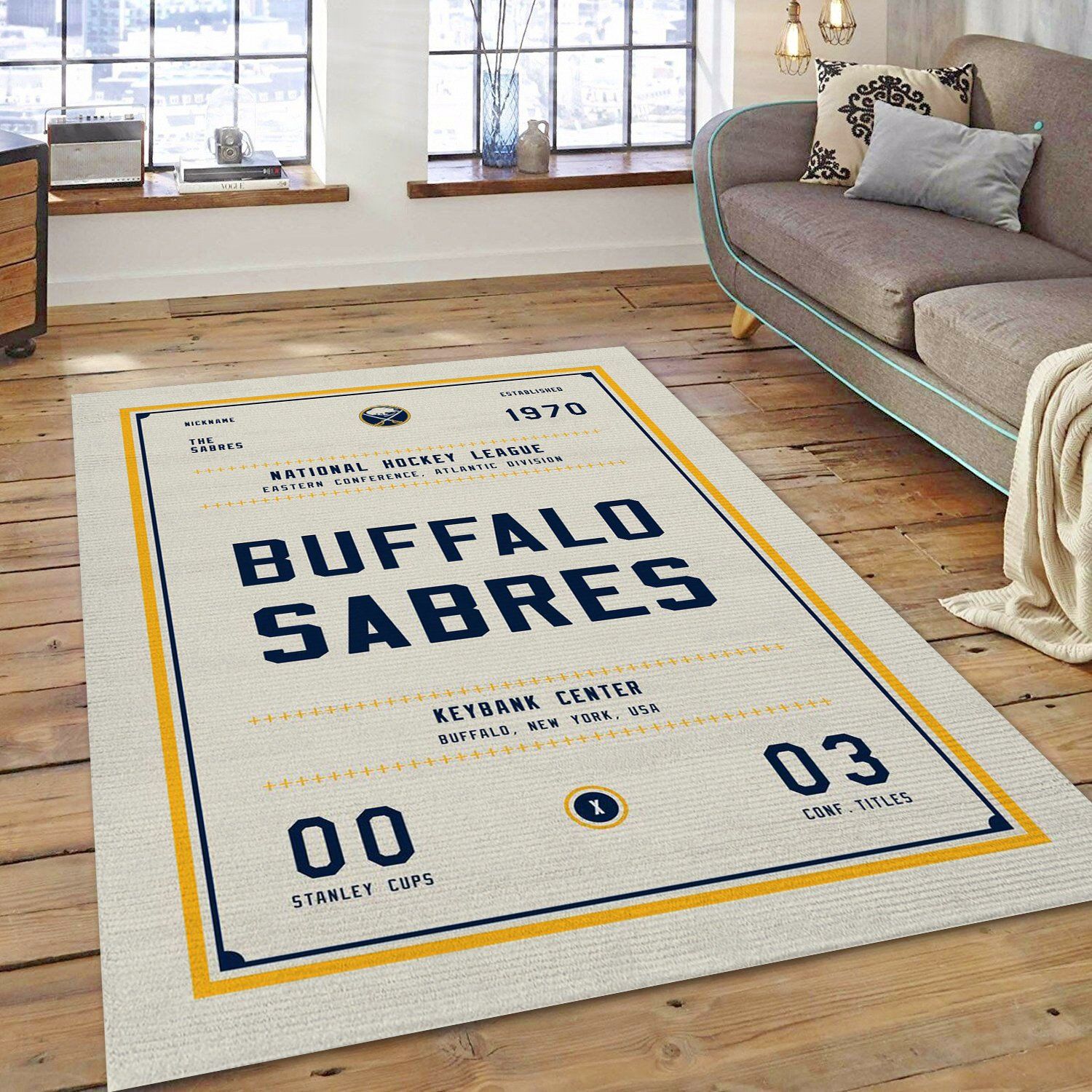 Buffalo Sabres Nhl Us Type 7859 Rug Home Decor Living Room Area Carpet