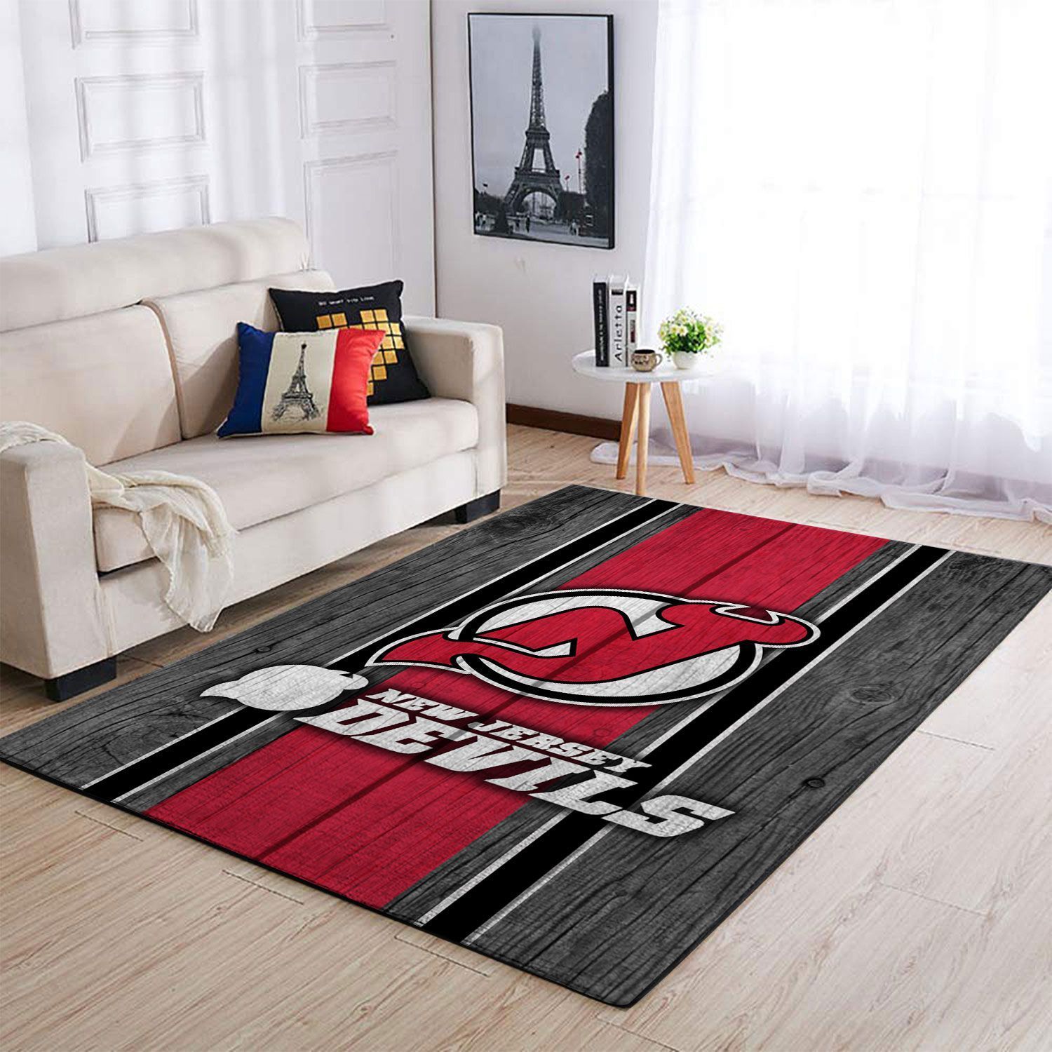 New Jersey Devils Nhl Team Logo Type 7872 Rug Living Room Home Decor Area Carpet