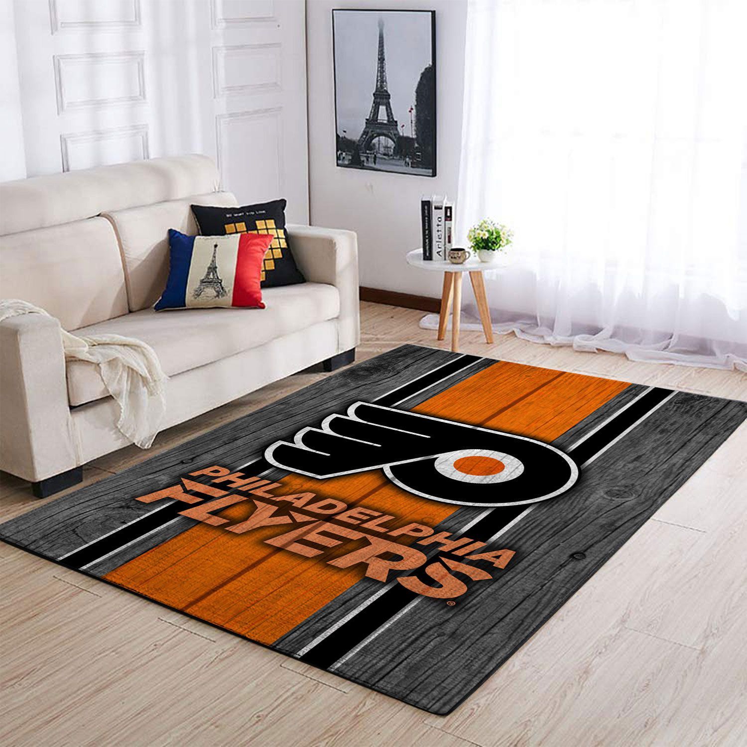 Philadelphia Flyers Nhl Team Logo Type 7897 Rug Home Decor Living Room Area Carpet