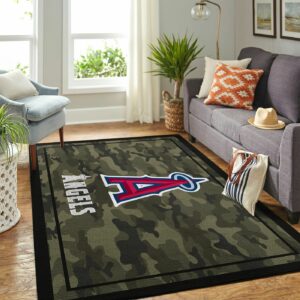 Los Angeles Angels Mlb Team Logo Camo Type 8724 Rug Home Decor Living Room Area Carpet