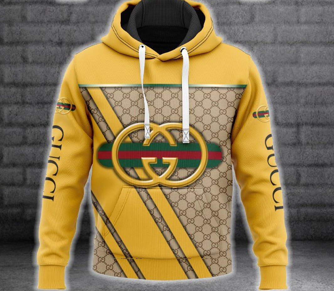 Gucci Yellow Pattern Type 340 Hoodie Outfit Fashion Brand Luxury