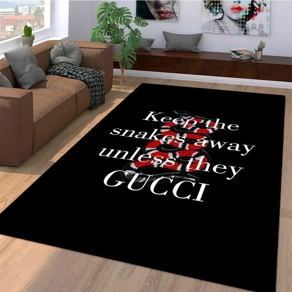 Gucci Edition Rectangle Rug Luxury Home Decor Door Mat Area Carpet Fashion Brand