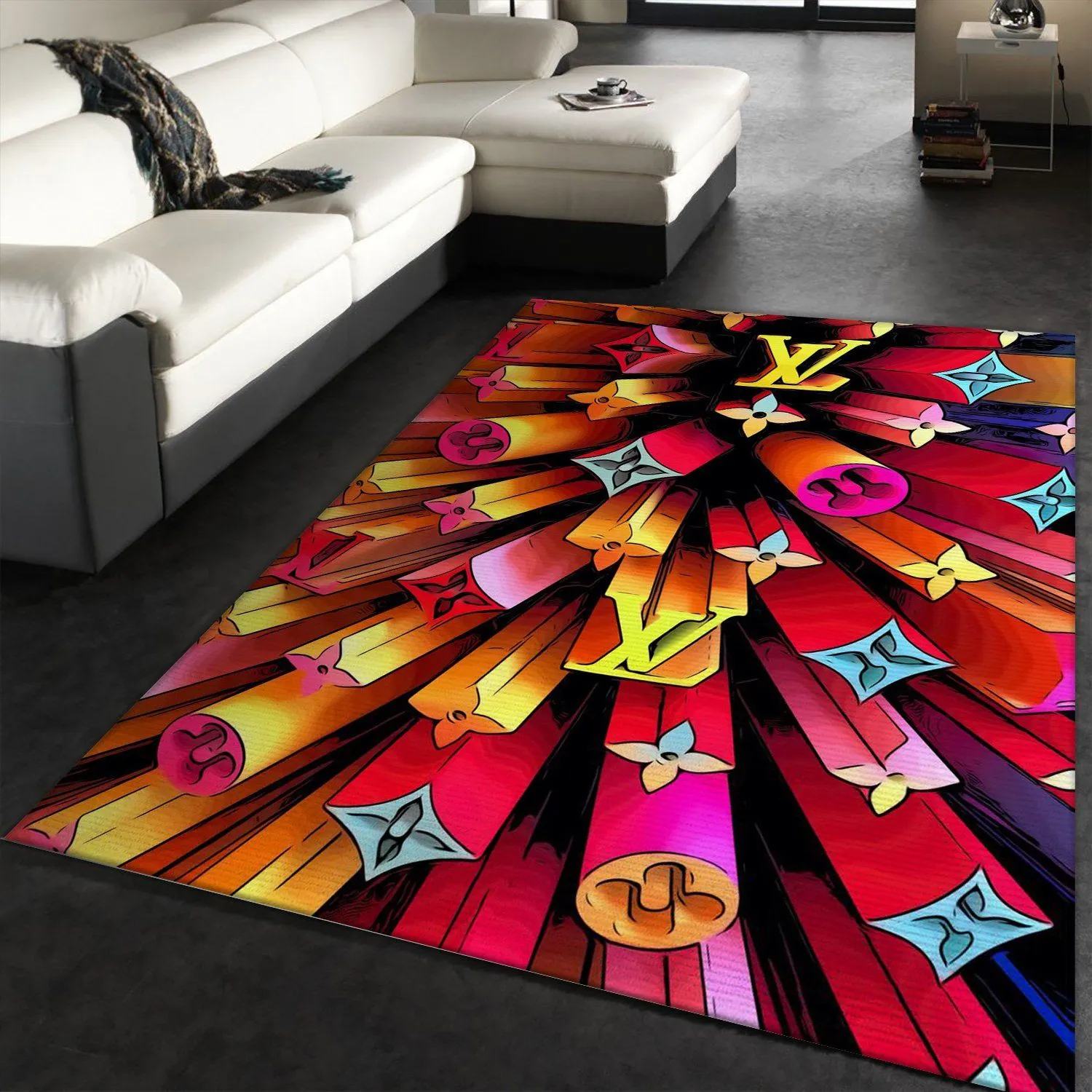 Louis Vuitton Rectangle Rug Door Mat Area Carpet Fashion Brand Luxury Home Decor