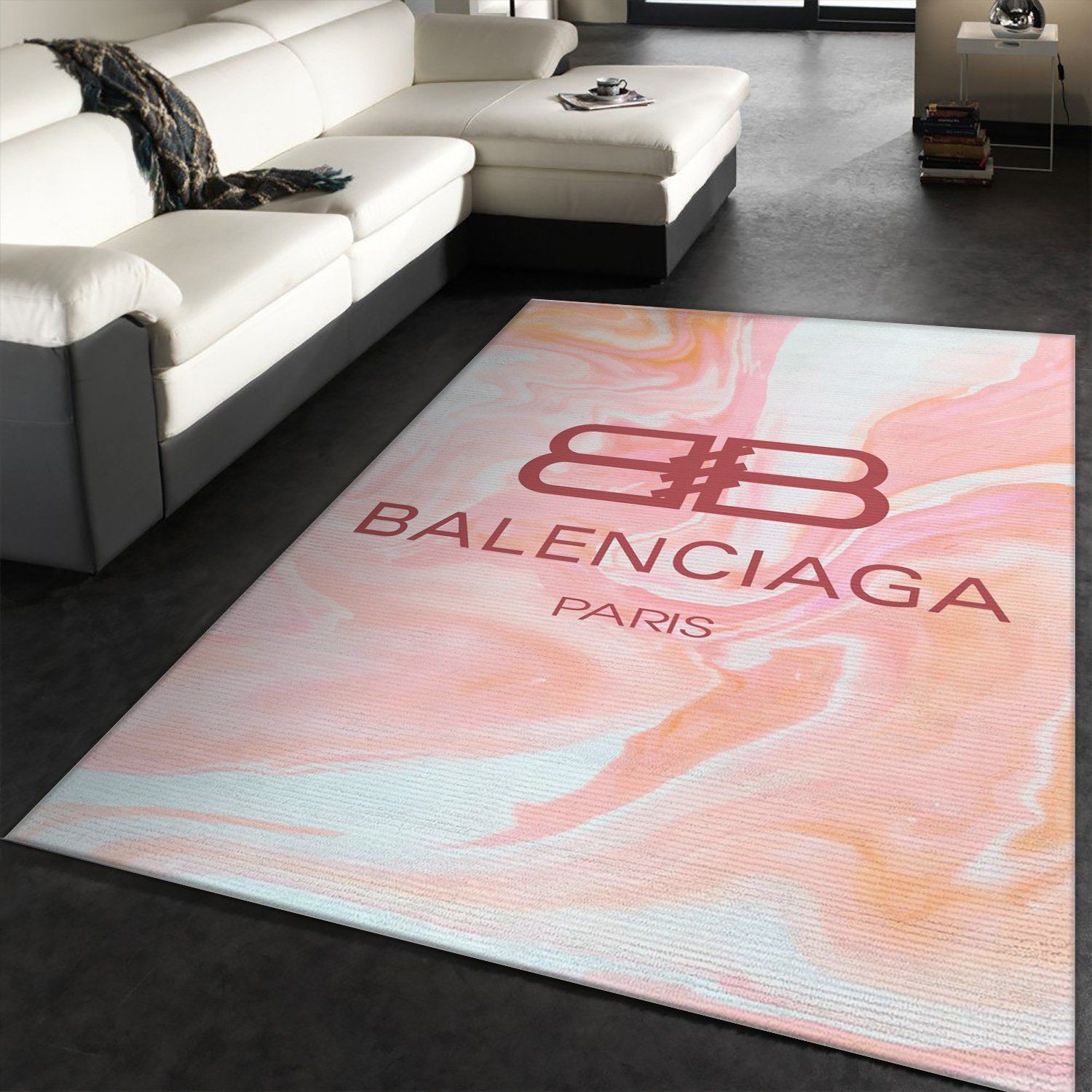 Balenciaga Paris Pinky Rectangle Rug Area Carpet Door Mat Fashion Brand Home Decor Luxury