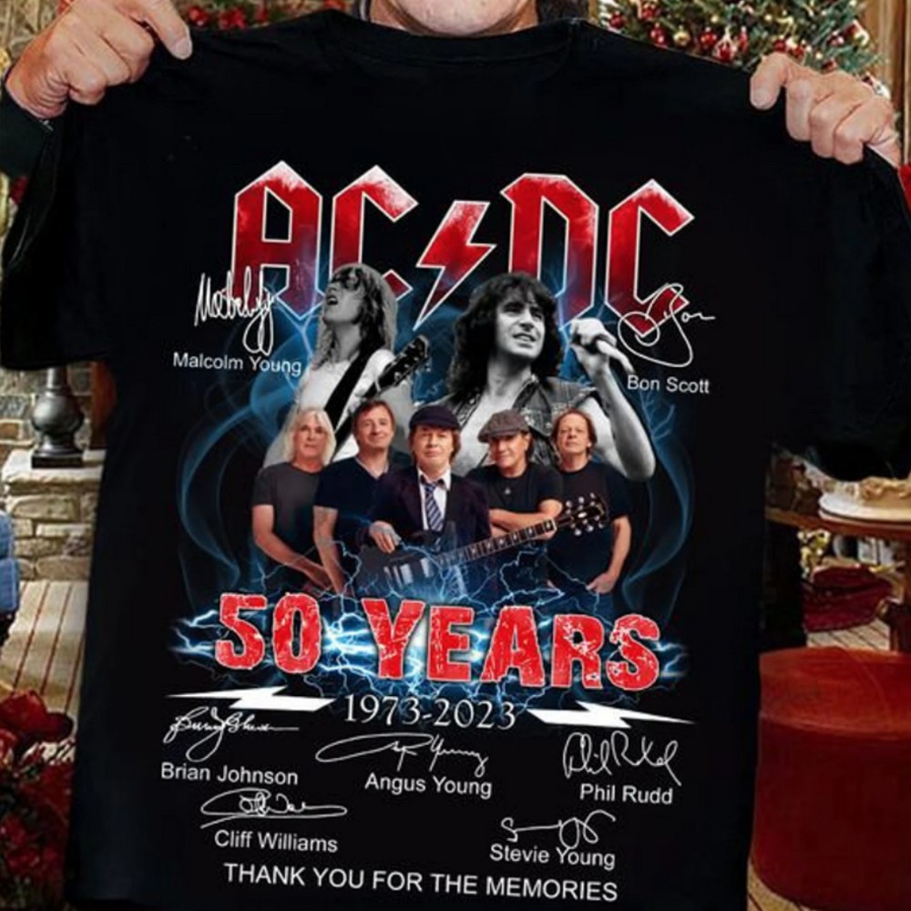 Acdc 50 Years Anniversary 1973 2023 Thank You For The Memories T Shirt