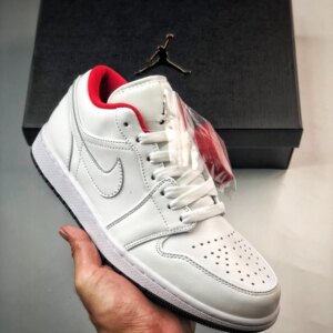 Air Jordan 1 Low White Red with Mismatched Insoles