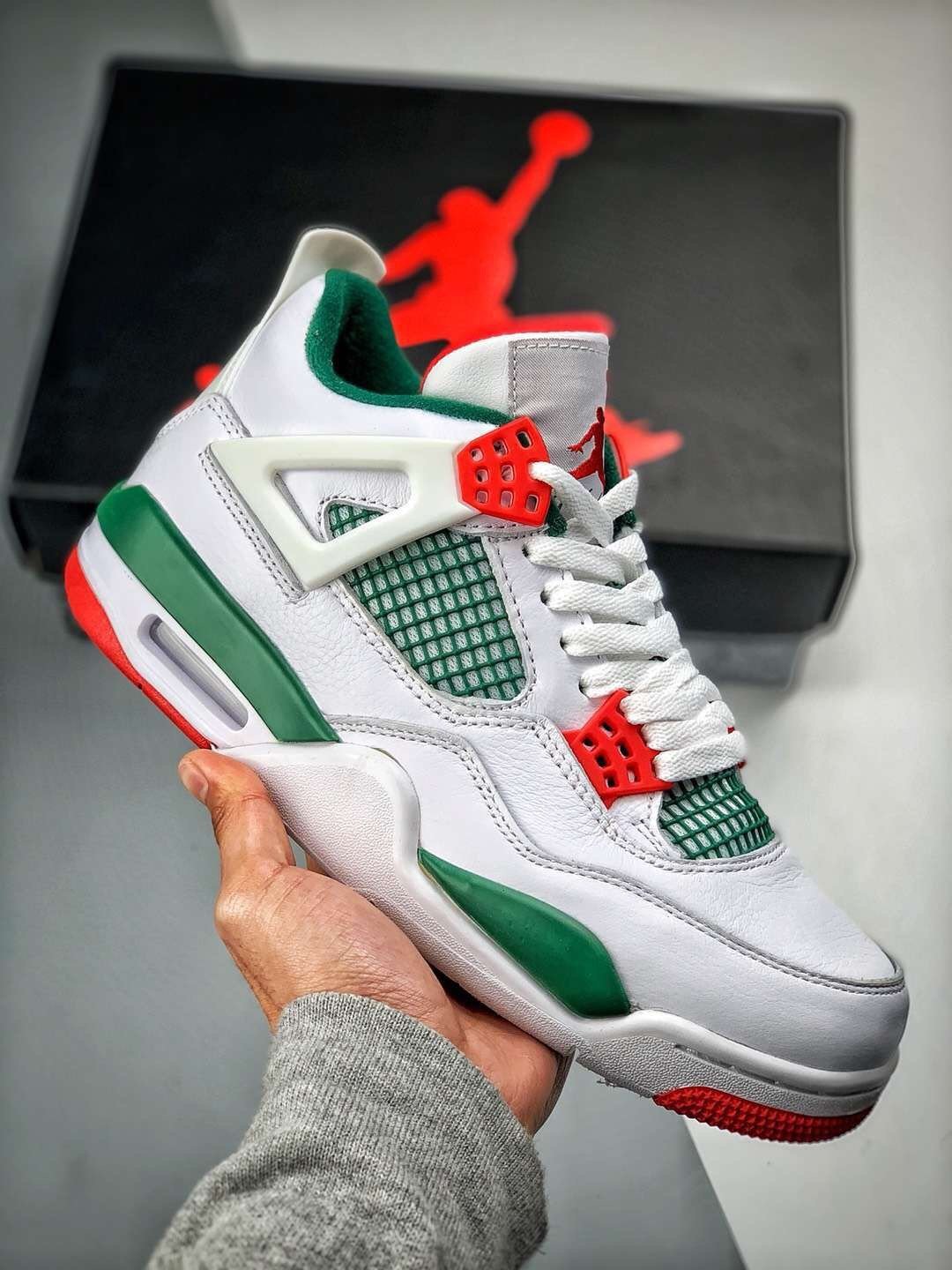 Air Jordan 4 Retro Do The Right Thing White Gorge Green-Varsity Red For Sale