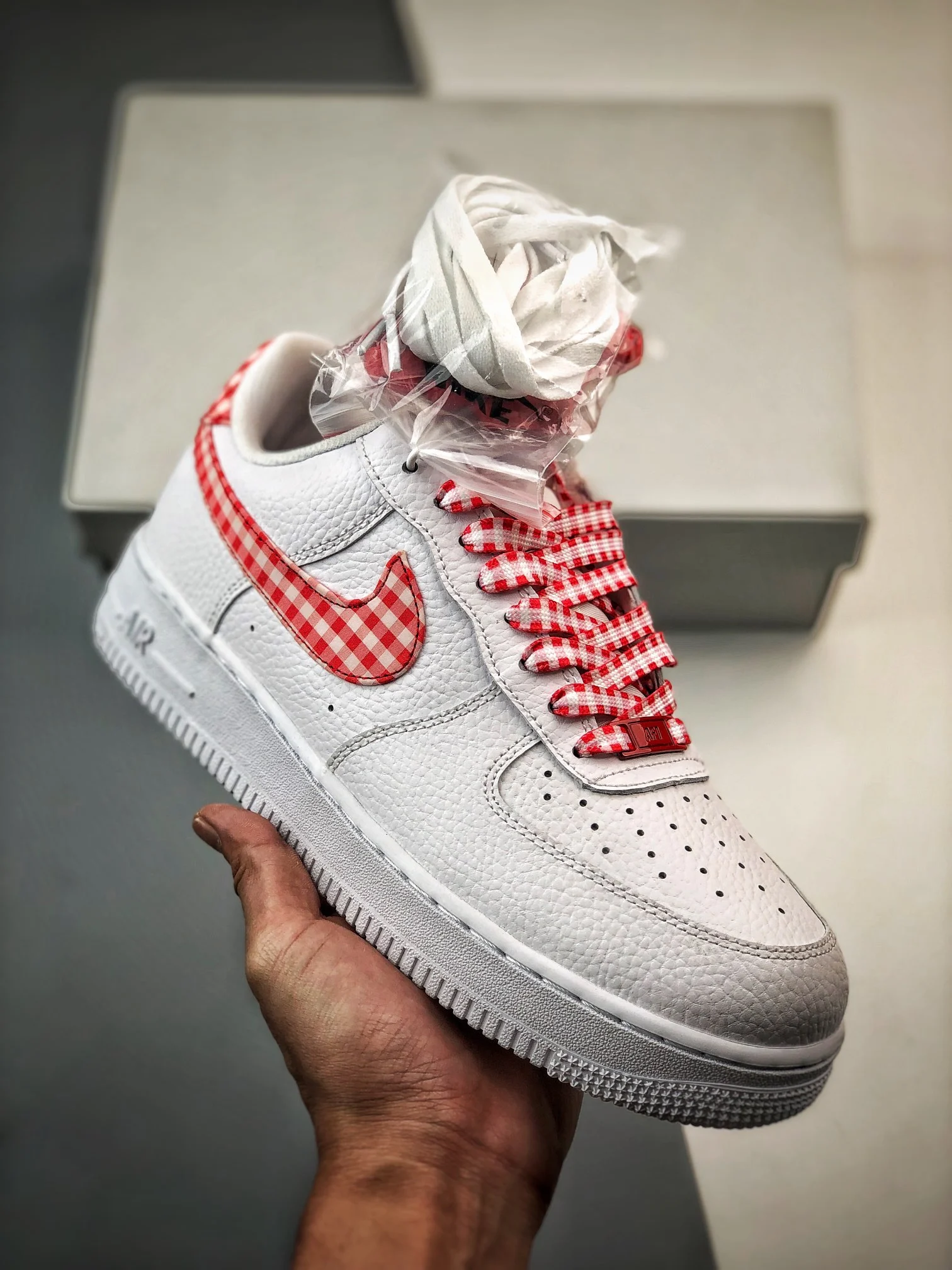 Nike Air Force 1 Low Red Gingham DZ2784-101 For Sale