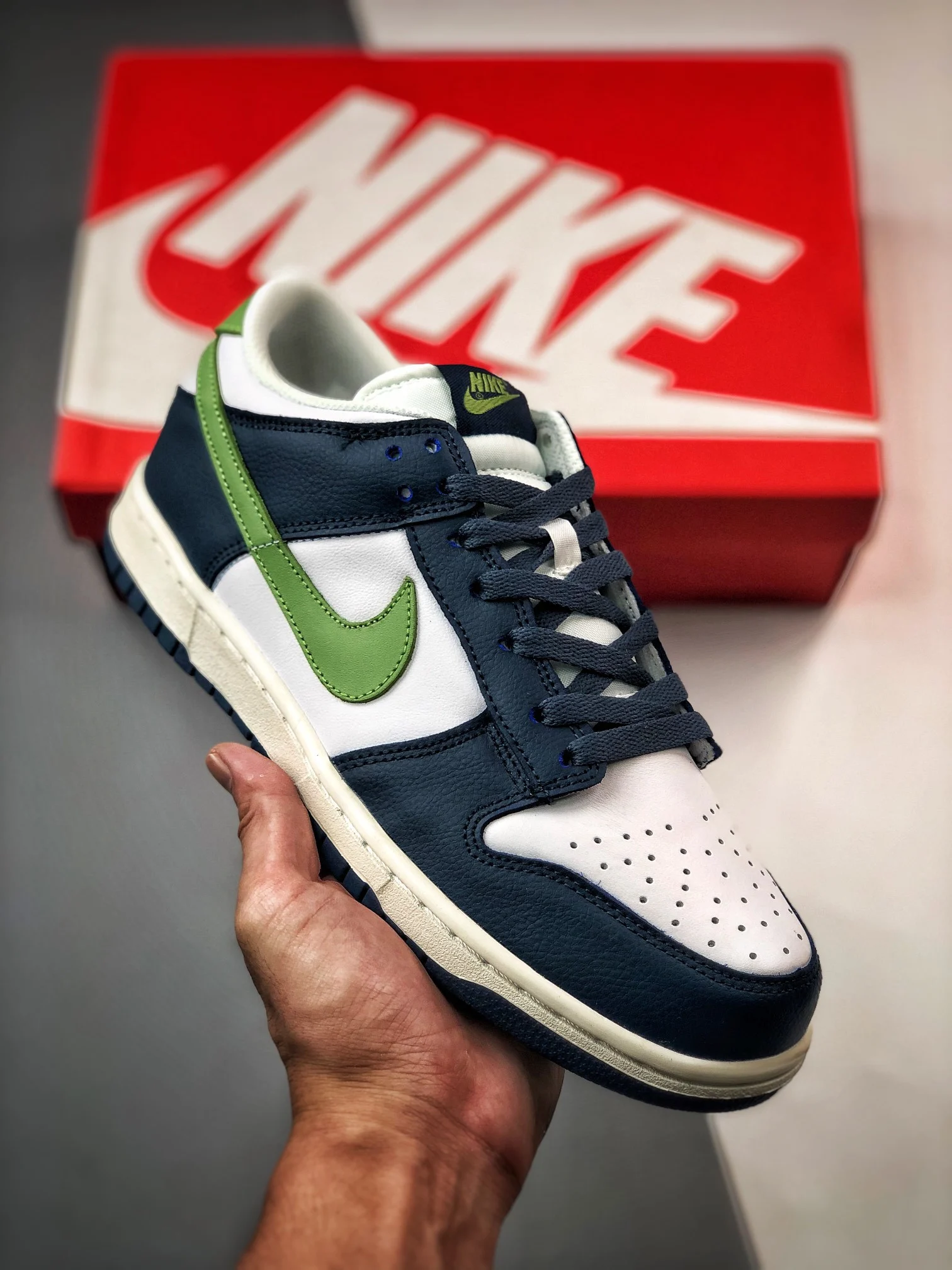 Nike Dunk Low Dark Blue Grey Mean Green 309431-031 For Sale