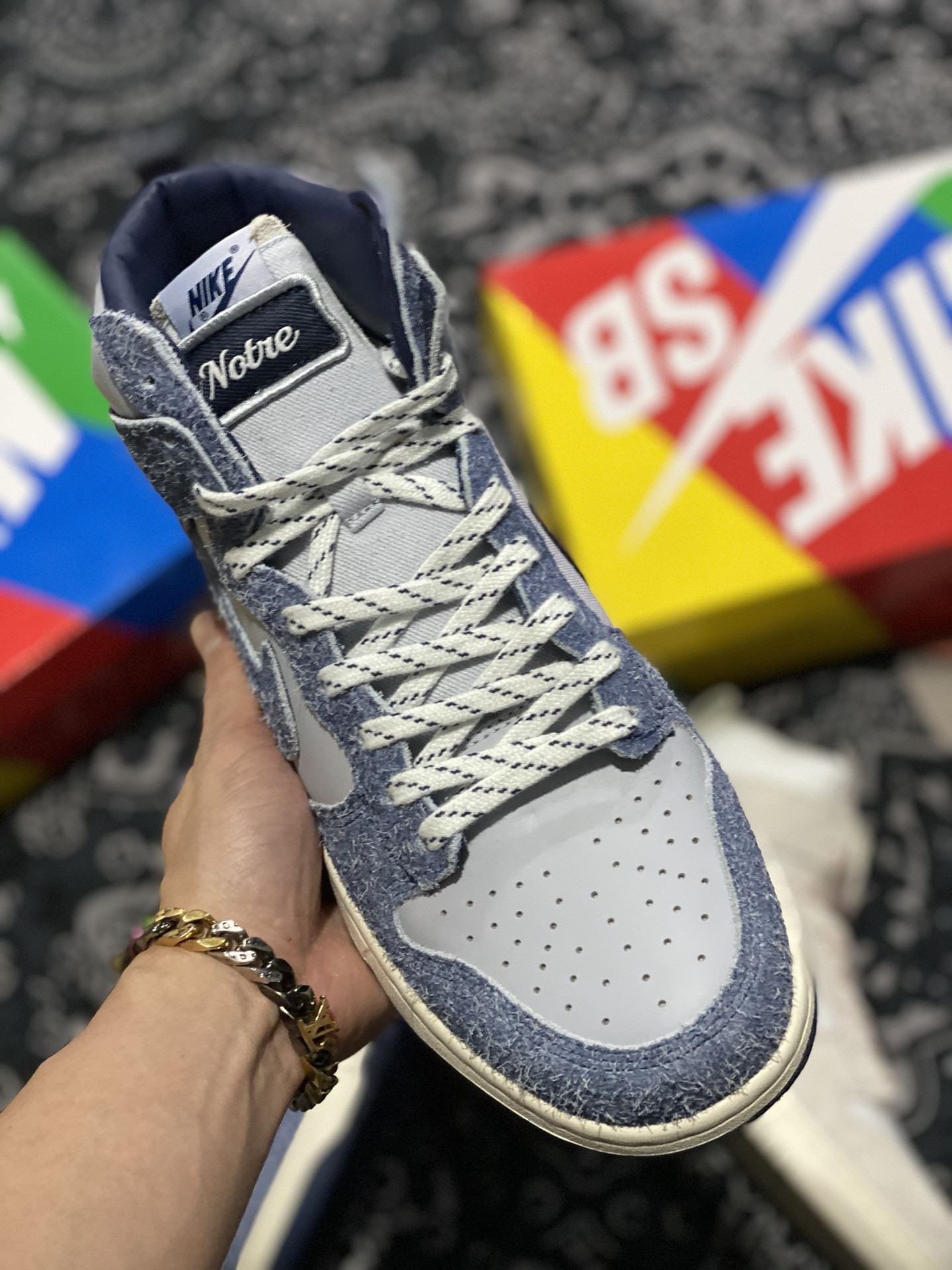 Notre x Nike Dunk High Midnight Navy Sky Grey-Fossil For Sale
