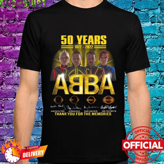 Abba 50 Years 1972 2022 Thank You For Your Legacy Signatures T Shirt