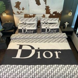 Dior Logo Brand Bedding Set Home Decor Bedspread Bedroom Luxury