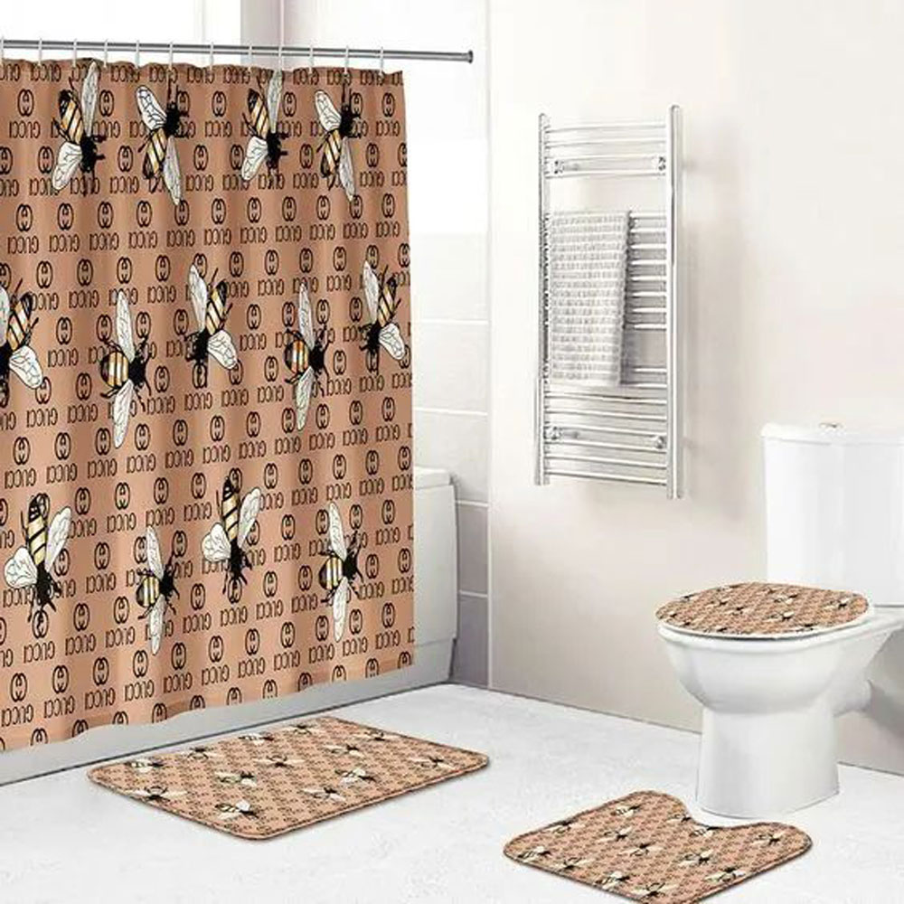 Gucci Brown Bathroom Set Hypebeast Luxury Fashion Brand Bath Mat Home Decor