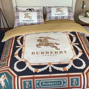 Burberry Logo Brand Bedding Set Luxury Bedspread Home Decor Bedroom