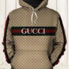 Gucci Brown Stripe Type 1061 Hoodie Outfit Fashion Brand Luxury