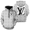 Louis Vuitton White Lv Type 834 Luxury Hoodie Outfit Fashion Brand