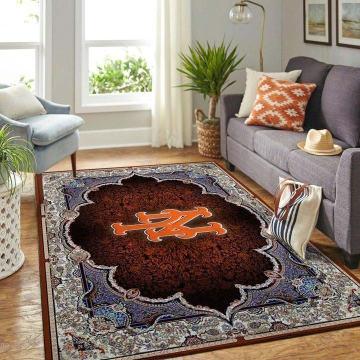 New York Mets Mlb Baseball Baseball Type 8725 Rug Area Carpet Home Decor Living Room