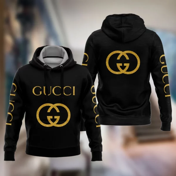 Gucci Black Golden Type 412 Hoodie Outfit Luxury Fashion Brand