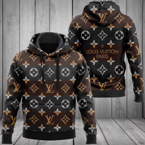 Louis Vuitton Grey Brown Type 343 Hoodie Outfit Luxury Fashion Brand