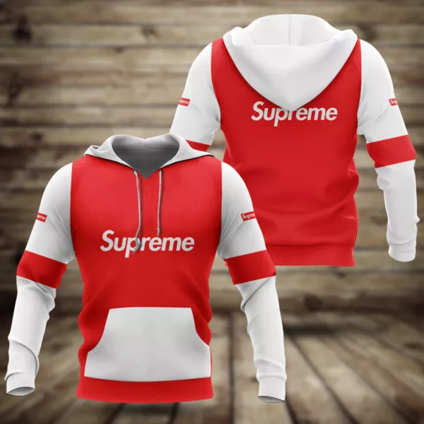 Supreme Red White Type 327 Hoodie Fashion Brand Luxury Outfit