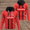 Louis Vuitton Supreme Red Type 313 Hoodie Outfit Luxury Fashion Brand