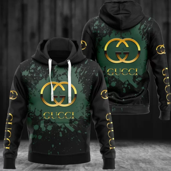 Gucci Dirty Dark Green Golden Type 298 Luxury Hoodie Outfit Fashion Brand