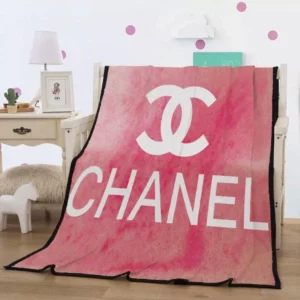 Chanel White Logo Fleece Blanket Luxury Home Decor Fashion Brand