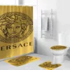 Versace Big Blackin Golden Background Bathroom Set Home Decor Luxury Fashion Brand Bath Mat Hypebeast