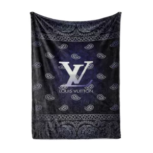 Louis Vuitton Logo Fleece Blanket Fashion Brand Home Decor Luxury