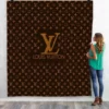 Louis Vuitton Brown Black Fleece Blanket Home Decor Fashion Brand Luxury