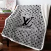 Louis Vuitton Grey Fleece Blanket Fashion Brand Home Decor Luxury