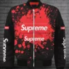 Supreme Red Paint Bomber Jacket Outfit Fashion Brand Luxury