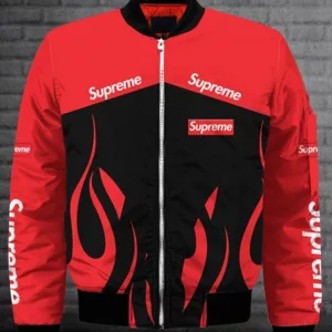 Supreme Red Black Bomber Jacket Outfit Luxury Fashion Brand