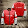 Supreme Logo Red White Bomber Jacket Outfit Luxury Fashion Brand