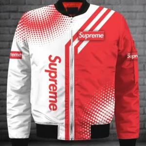Supreme White Red Bomber Jacket Outfit Fashion Brand Luxury