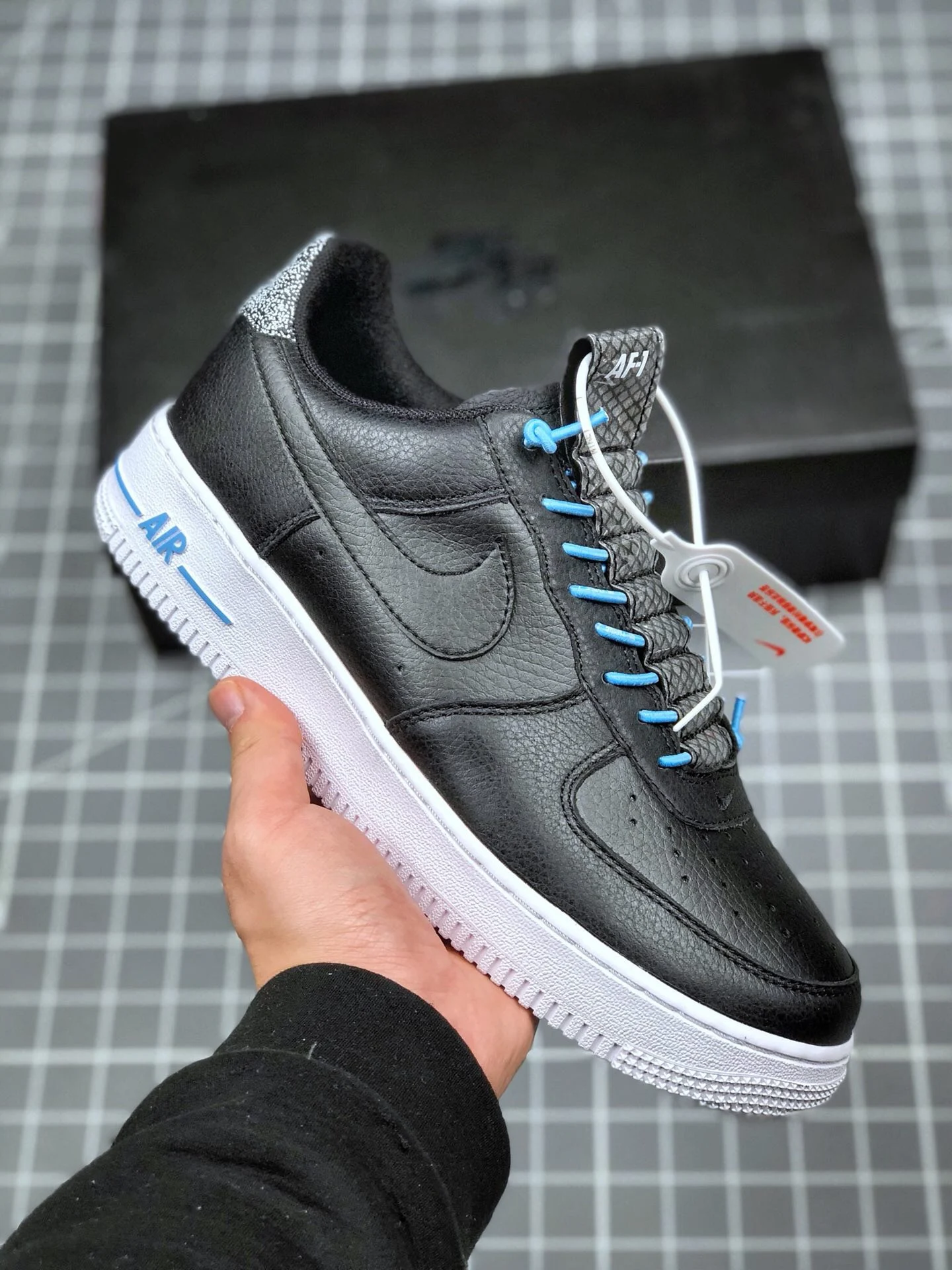 Nike Air Force 1 07 Lux Black Light Blue White 2020 For Sale