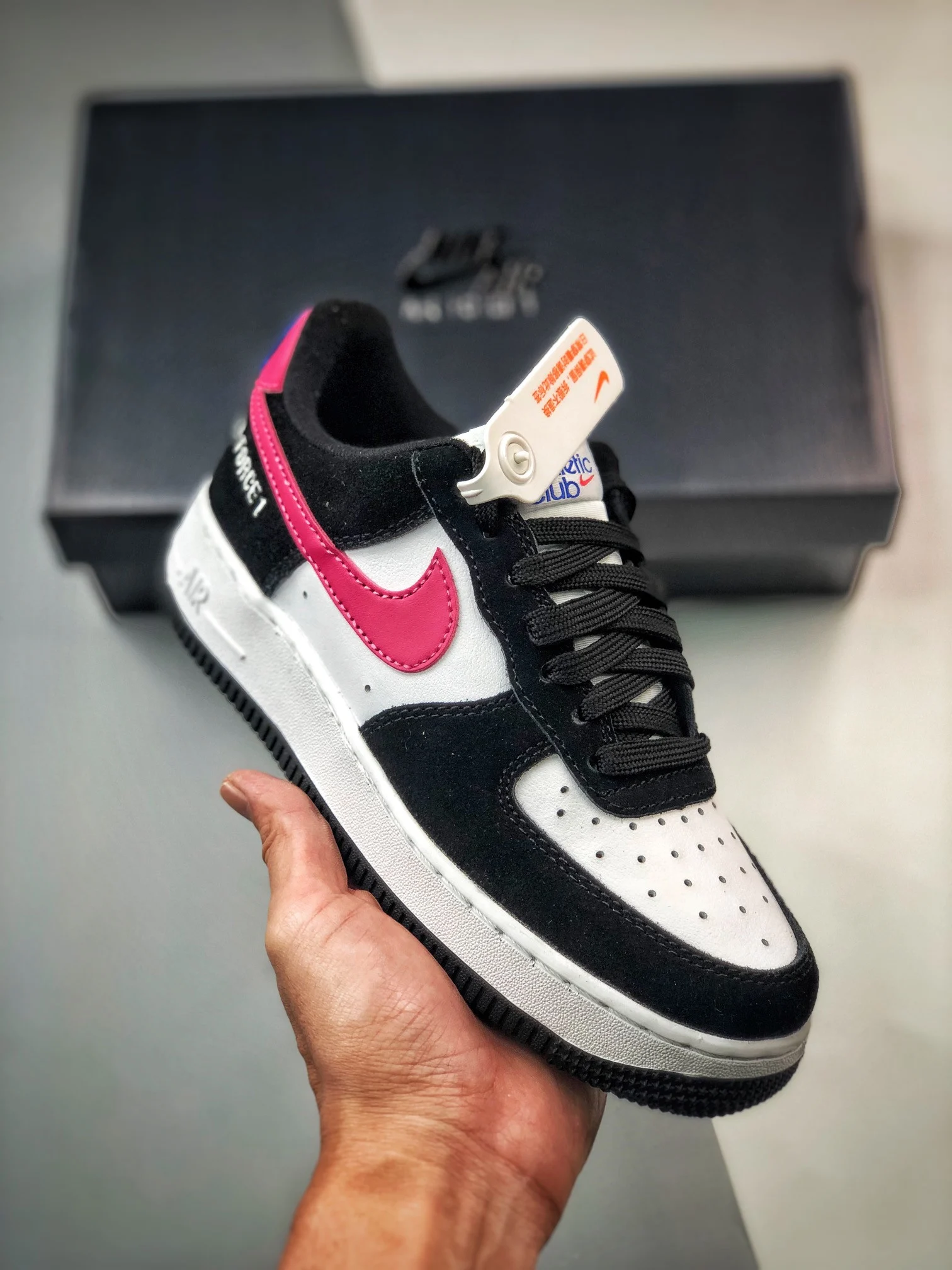 Nike Air Force 1 Low Athletic Club Off-Noir Pink Prime White For Sale
