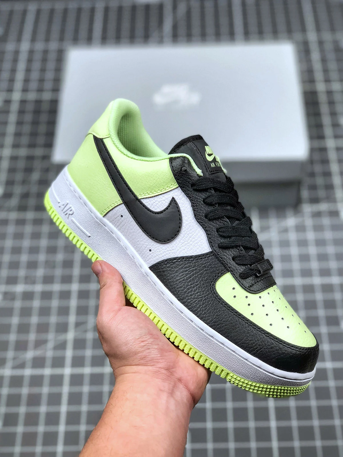 Nike Air Force 1 Low Barely Volt Black-White For Sale