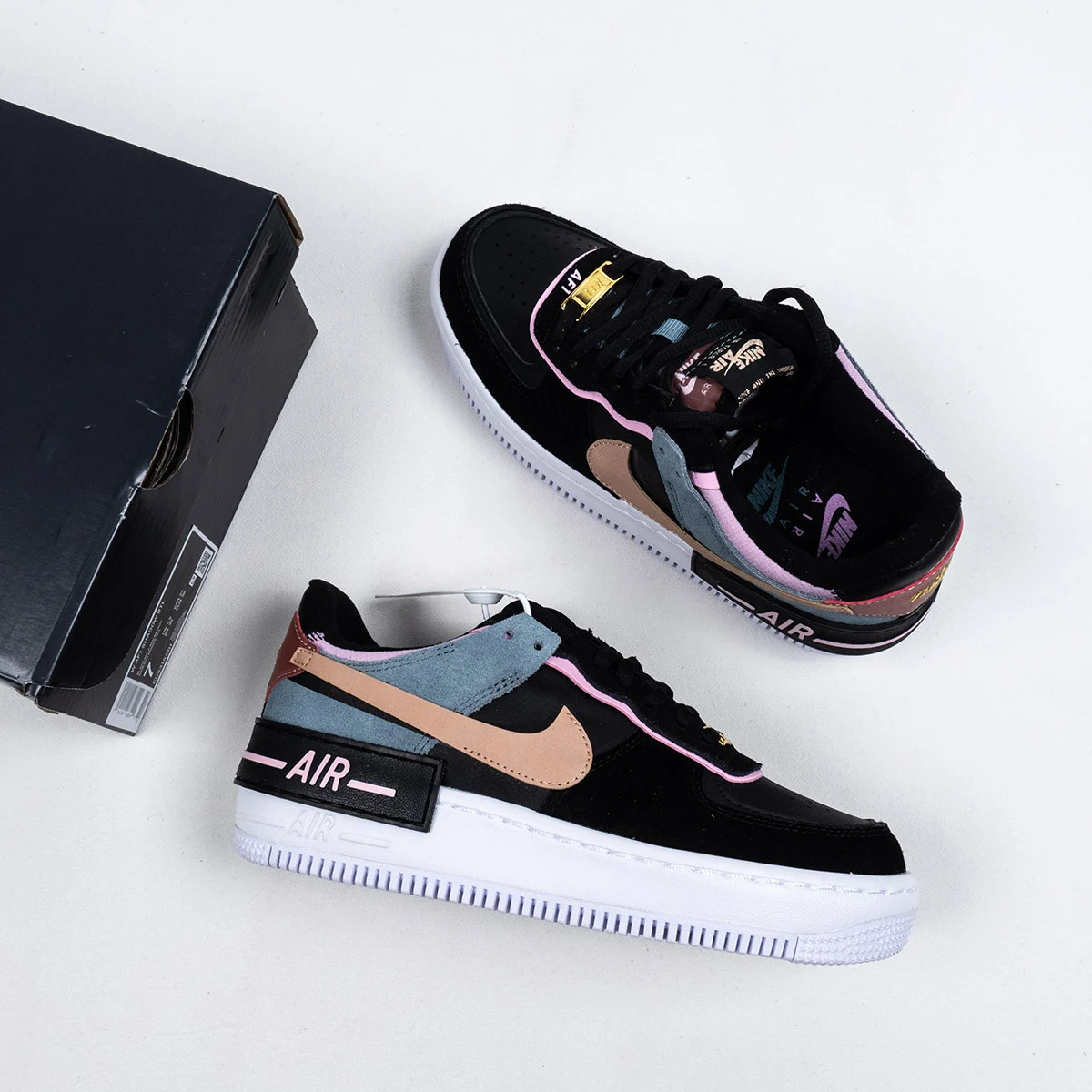 Nike Air Force 1 Shadow Black Metallic Red Bronze For Sale
