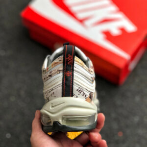 Nike Air Max 97 Newspaper Sail Black-Team Orange-White On Sale